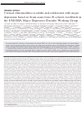 Cover page: Cortical abnormalities in adults and adolescents with major depression based on brain scans from 20 cohorts worldwide in the ENIGMA Major Depressive Disorder Working Group