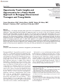 Cover page: Opportunity Youth: Insights and Opportunities for a Public Health Approach to Reengage Disconnected Teenagers and Young Adults