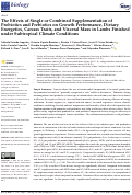 Cover page: The Effects of Single or Combined Supplementation of Probiotics and Prebiotics on Growth Performance, Dietary Energetics, Carcass Traits, and Visceral Mass in Lambs Finished under Subtropical Climate Conditions