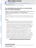 Cover page: Pain catastrophizing may moderate the association between pain and secondary hyperalgesia