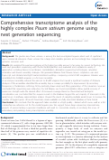 Cover page: Comprehensive transcriptome analysis of the highly complex Pisum sativum genome using next generation sequencing