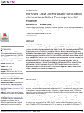 Cover page: Increasing STEM undergraduate participation in innovative activities: Field experimental evidence