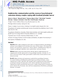 Cover page: Relationship communication and the course of psychological outcomes among couples coping with localised prostate cancer