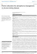 Cover page: Patient education for phosphorus management in chronic kidney disease