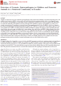 Cover page: Detection of Zoonotic Enteropathogens in Children and Domestic Animals in a Semirural Community in Ecuador