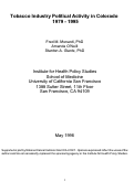 Cover page: Tobacco Industry Political Activity in Colorado 1979-1995