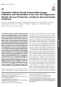 Cover page: Catestatin Inhibits Obesity-Induced Macrophage Infiltration and Inflammation in the Liver and Suppresses Hepatic Glucose Production, Leading to Improved Insulin Sensitivity.