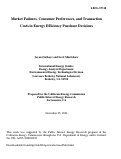 Cover page: Market failures, consumer preferences, and transaction costs in energy efficiency purchase 
decisions