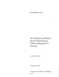 Cover page: An Overview of Private Sector Financing of Urban Infrastructure Services