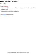 Cover page: Resolution matters when modeling climate change in headwaters of the Colorado River
