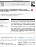 Cover page: Ecological momentary assessment versus standard assessment instruments for measuring mindfulness, depressed mood, and anxiety among older adults.