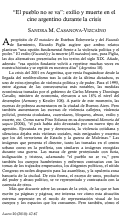 Cover page: "El pueblo no se va": exilio y muerte en el cine argentino durante la crisis