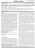 Cover page: Assessing gene-level translational control from ribosome profiling