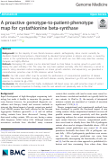 Cover page: A proactive genotype-to-patient-phenotype map for cystathionine beta-synthase