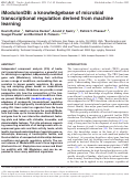 Cover page: iModulonDB: a knowledgebase of microbial transcriptional regulation derived from machine learning