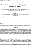 Cover page: Shallow Geothermal Resources for Cooling Applications at the University of Hawai‘i