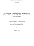 Cover page: Information Architecture and Intertemporal Choice: A Randomized Field Experiment in the United States