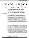 Cover page: Role of YAP and TAZ in pancreatic ductal adenocarcinoma and in stellate cells associated with cancer and chronic pancreatitis