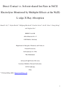 Cover page: Direct contact vs. solvent-shared ion pairs in nicl2 electrolytes monitored by multiplet 
effects at the ni(ii) l-edge x-ray absorption DOC_XNOTE=Published by BESSY, Germany in 
collaboration with Lawrence Berkeley National Laboratory staff.