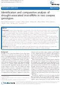 Cover page: Identification and comparative analysis of drought-associated microRNAs in two cowpea genotypes