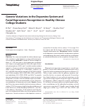 Cover page: Genetic variations in the dopamine system and facial expression recognition in healthy chinese college students.