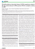 Cover page: Phosphorylation of protein kinase A (PKA) regulatory subunit RIα by protein kinase G (PKG) primes PKA for catalytic activity in cells