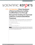 Cover page: Corrigendum: Direct Synthesis of Novel and Reactive Sulfide-modified Nano Iron through Nanoparticle Seeding for Improved Cadmium-Contaminated Water Treatment.