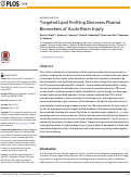 Cover page: Targeted Lipid Profiling Discovers Plasma Biomarkers of Acute Brain Injury.