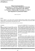 Cover page: Short Communication: Resolution of Tenofovir Disoproxil Fumarate Induced Fanconi Syndrome with Switch to Tenofovir Alafenamide Fumarate in a HIV-1 and Hepatitis B Coinfected Patient