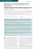 Cover page: Hyperpolarized 13C MR Spectroscopy Depicts in Vivo Effect of Exercise on Pyruvate Metabolism in Human Skeletal Muscle.