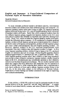 Cover page: English and Japanese: A Cross-Cultural Comparison of Parental Styles of Narrative Elicitation