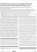 Cover page: Disulfide Linkage and Structure of Highly Stable Yeast-derived Virus-like Particles of Murine Polyomavirus*