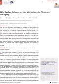 Cover page: Why Evolve Reliance on the Microbiome for Timing of Ontogeny?