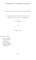 Cover page: Seasonal sand level changes on southern california beaches