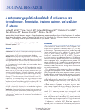 Cover page: A contemporary population-based study of testicular sex cord stromal tumours: Presentation, treatment patterns, and predictors of outcome