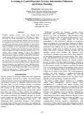 Cover page: Learning to Control Dynamic Systems: Information Utilization and Future Planning