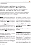 Cover page: G2A Attenuates Propionibacterium acnes Induction of Inflammatory Cytokines in Human Monocytes