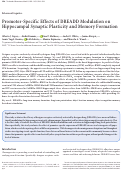 Cover page: Promoter-Specific Effects of DREADD Modulation on Hippocampal Synaptic Plasticity and Memory Formation