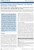 Cover page: Nutritional Systems Biology Modeling: From Molecular Mechanisms to Physiology