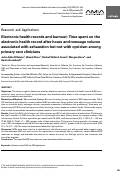 Cover page: Electronic health records and burnout: Time spent on the electronic health record after hours and message volume associated with exhaustion but not with cynicism among primary care clinicians.