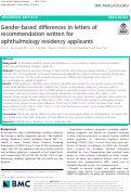 Cover page: Gender-based differences in letters of recommendation written for ophthalmology residency applicants.