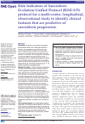 Cover page: Risk Indicators of Sarcoidosis Evolution-Unified Protocol (RISE-UP): protocol for a multi-centre, longitudinal, observational study to identify clinical features that are predictive of sarcoidosis progression