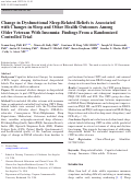 Cover page: Change in Dysfunctional Sleep-Related Beliefs is Associated with Changes in Sleep and Other Health Outcomes Among Older Veterans With Insomnia: Findings From a Randomized Controlled Trial