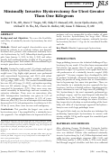 Cover page: Minimally Invasive Hysterectomy for Uteri Greater Than One Kilogram