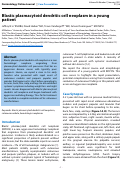 Cover page: Blastic plasmacytoid dendritic cell neoplasm in a young patient