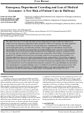 Cover page: Emergency Department Crowding and Loss of Medical Licensure: A New Risk of Patient Care in Hallways