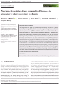 Cover page: Plant genetic variation drives geographic differences in atmosphere-plant-ecosystem feedbacks.