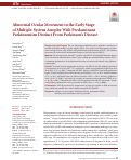 Cover page: Abnormal Ocular Movement in the Early Stage of Multiple-System Atrophy With Predominant Parkinsonism Distinct From Parkinsons Disease.