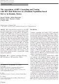 Cover page: The Association of HIV Counseling and Testing with HIV Risk Behaviors in a Random Population-based Survey in Kisumu, Kenya