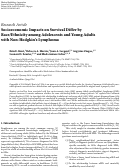 Cover page: Socioeconomic Impacts on Survival Differ by Race/Ethnicity among Adolescents and Young Adults with Non-Hodgkin's Lymphoma